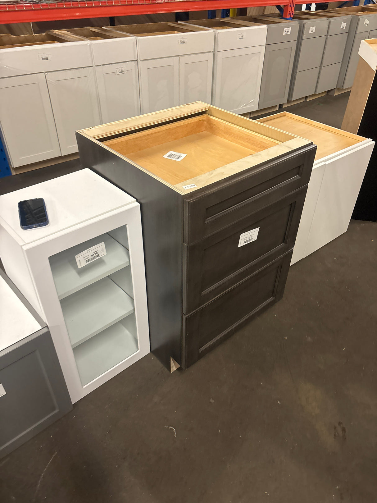 24 in. W x 24 in. D x 34.5 in. H Assembled Plywood Drawer Base Kitchen Cabinet in Manganite with Soft Close