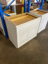 Westfield Feather White Shaker Stock Assembled Base Kitchen Cabinet (36 in. W x 23.75 in. D x 35 in. H)