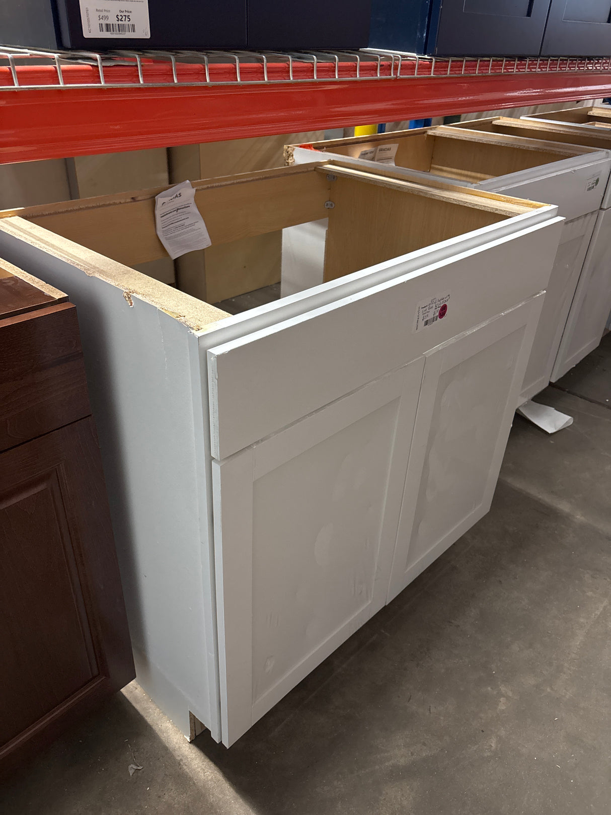 Westfield Feather White Assembled Sink Base Kitchen Cabinet (36 in. W x 23.75 in. D x 35 in. H)
