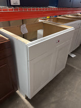 Westfield Feather White Assembled Sink Base Kitchen Cabinet (36 in. W x 23.75 in. D x 35 in. H)