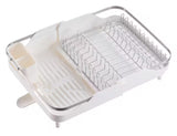 Dish Drying Rack Expandable (11.6 in.-18.5 in.) Stainless Steel Dish Drainer with Drainboard Dish Rack