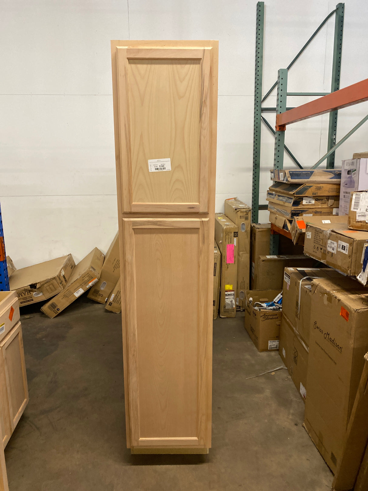 18 in. W x 24 in. D x 84 in. H Assembled Pantry Kitchen Cabinet in Unfinished with Recessed Panel