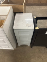 Delridge 12 in. Single Sink Pearl Gray Bath Vanity with White Cultured Marble Top (Assembled)