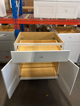 Shaker 30 in. W x 24 in. D x 34.5 in. H Assembled Base Cabinet in Satin White