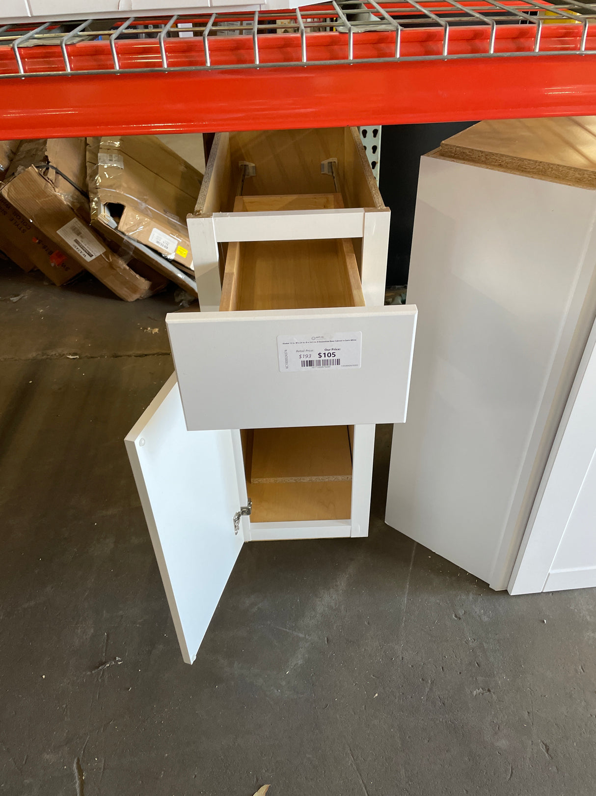 Shaker 12 in. W x 24 in. D x 34.5 in. H Assembled Base Cabinet in Satin White