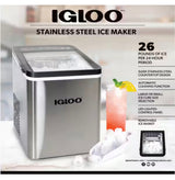 26-Pound Automatic Portable Countertop Ice Maker Machine, Stainless Steel