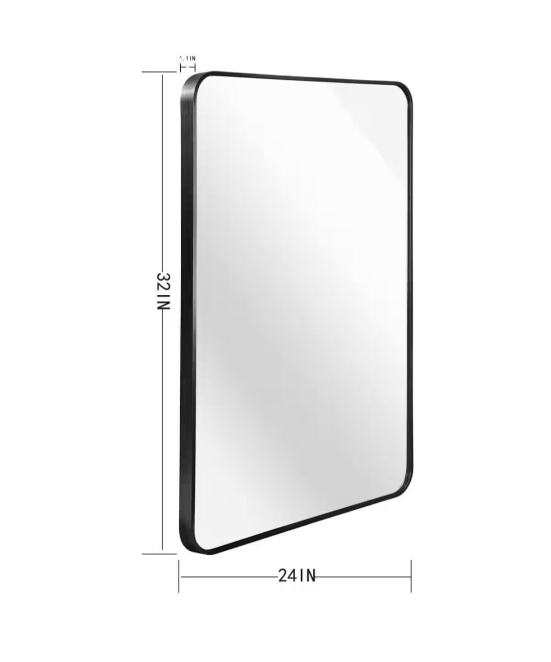 Ta. 24 in. W x 32 in. H Black Rectangle Framed Mirror