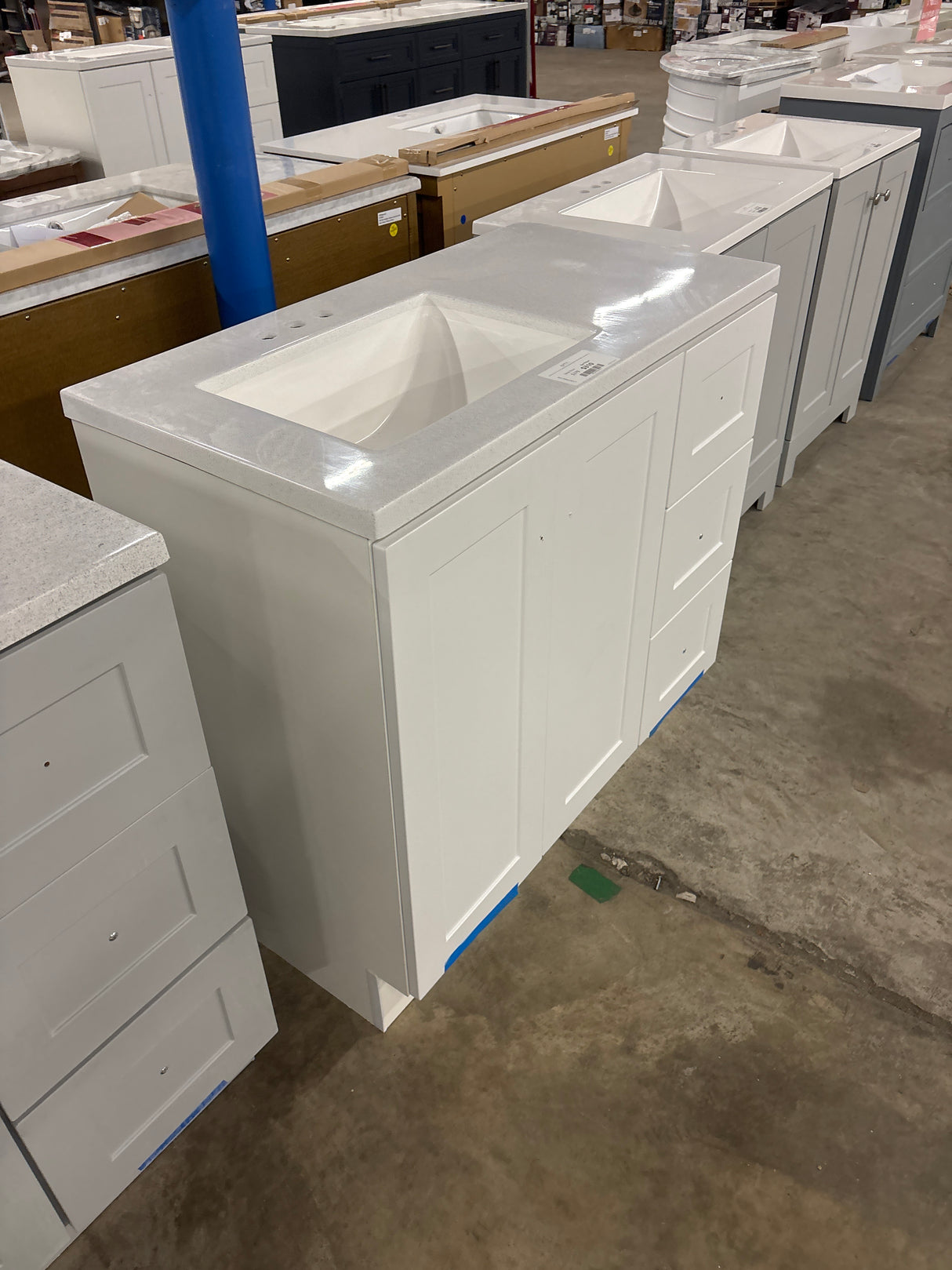 Bannister 37 in. W x 19 in. D x 35 in. H Single Sink Freestanding Bath Vanity in White with White Cultured Marble Top
