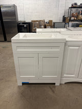 Everdean 31 in. W x 19 in. D x 34 in. H Single Sink Freestanding Bath Vanity in White with White Cultured Marble Top