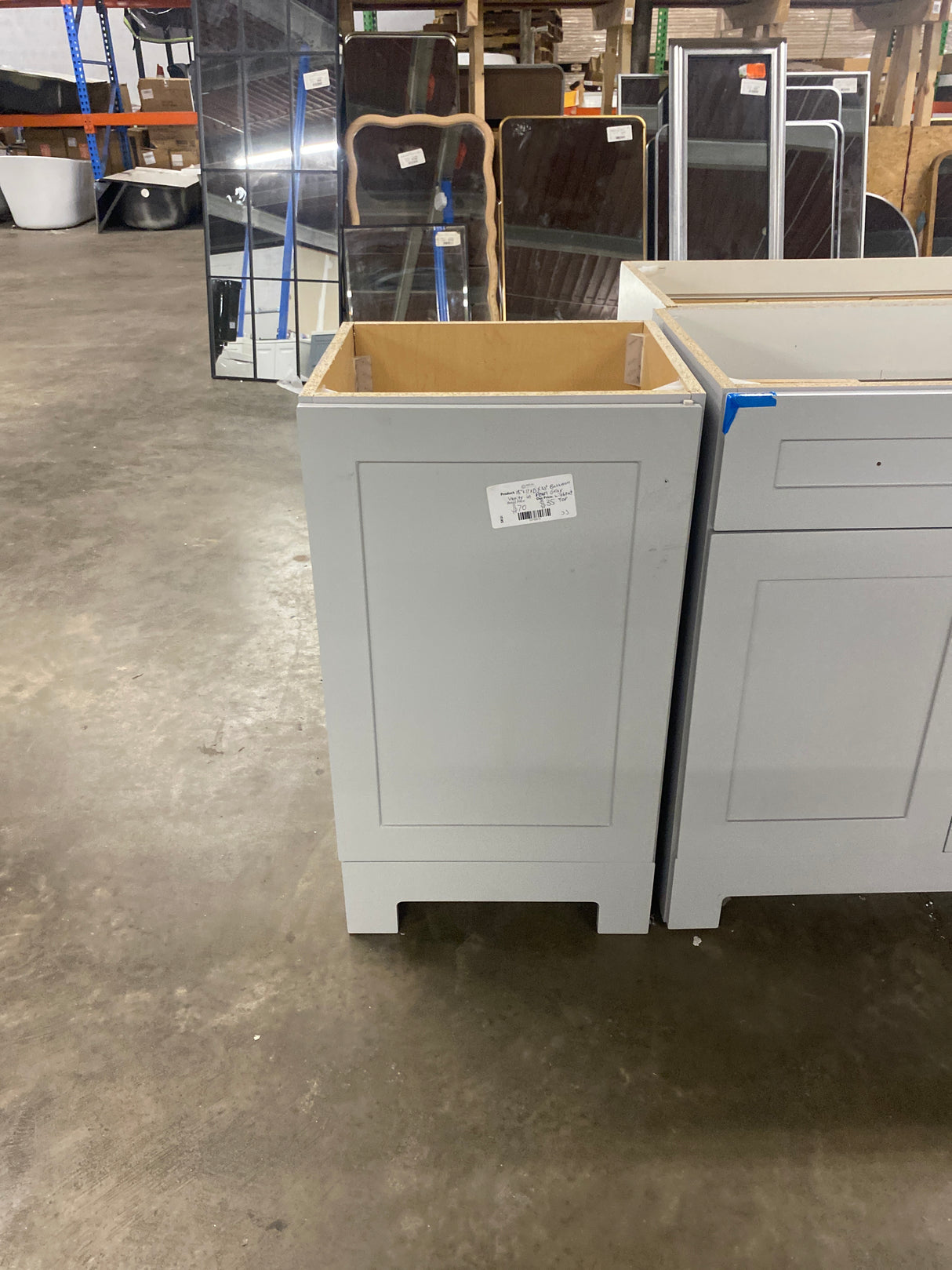 18 in. W x 17 in. D x 33 in. H Single Sink Freestanding Bath Vanity in Pearl Gray without Top