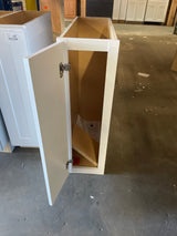 Shaker Satin White Stock Assembled Base Kitchen Cabinet (9 in. x 34.5 in. x 24 in.)