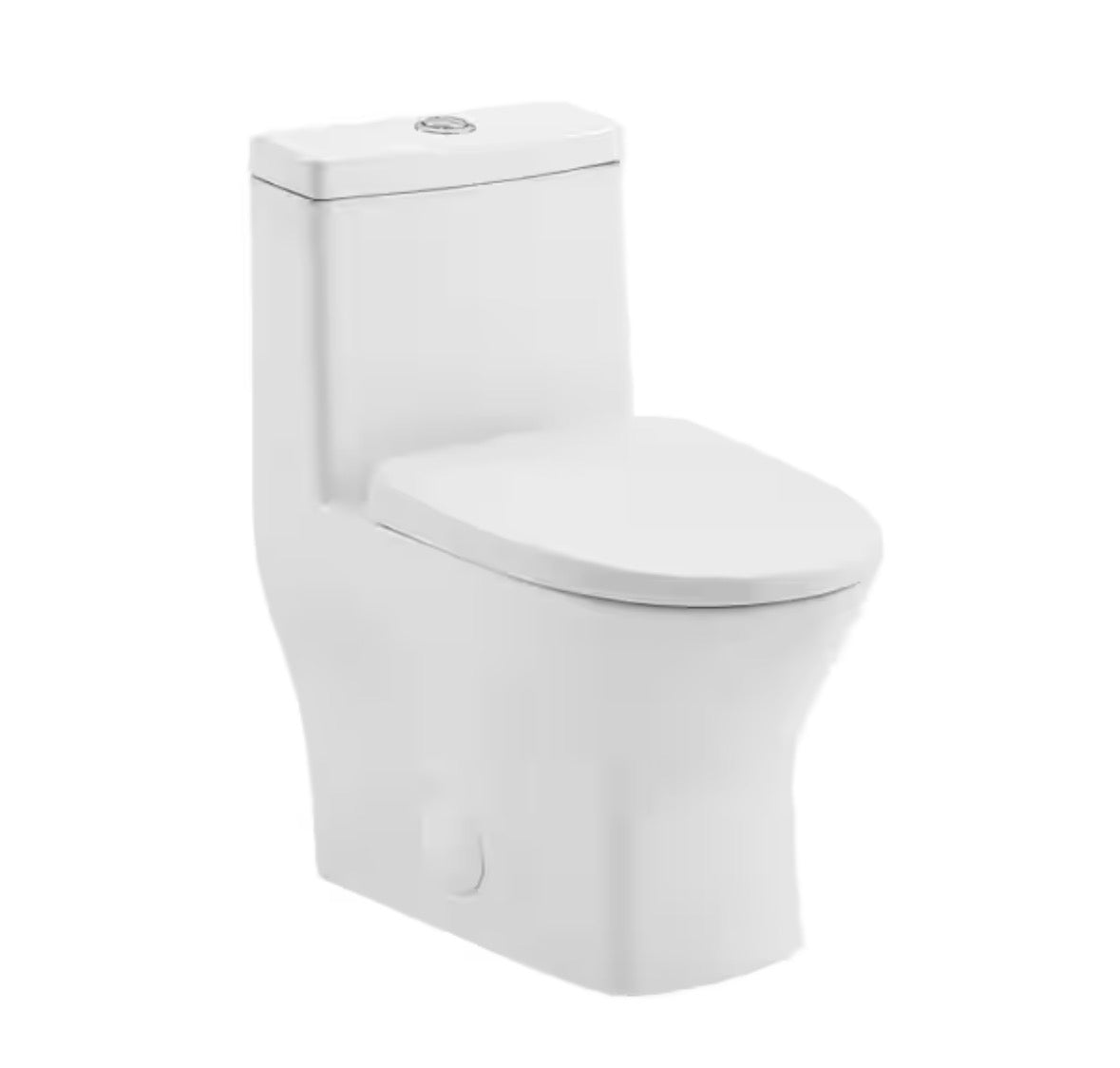 MacKenzie 1-Piece 14 in. Rough-in 1.1/1.6 GPF Dual Top Flush Round Toilet in Glossy White