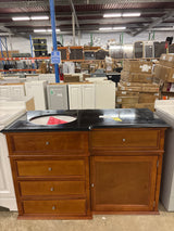 Hampton Harbor 48 in. W x 22 in. D x 35 in. H Single Sink Freestanding Bath Vanity in Sequoia with Black Granite Top