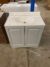 31 in. Single Sink Pearl Gray Bath Vanity with White Cultured Marble Top (Assembled)