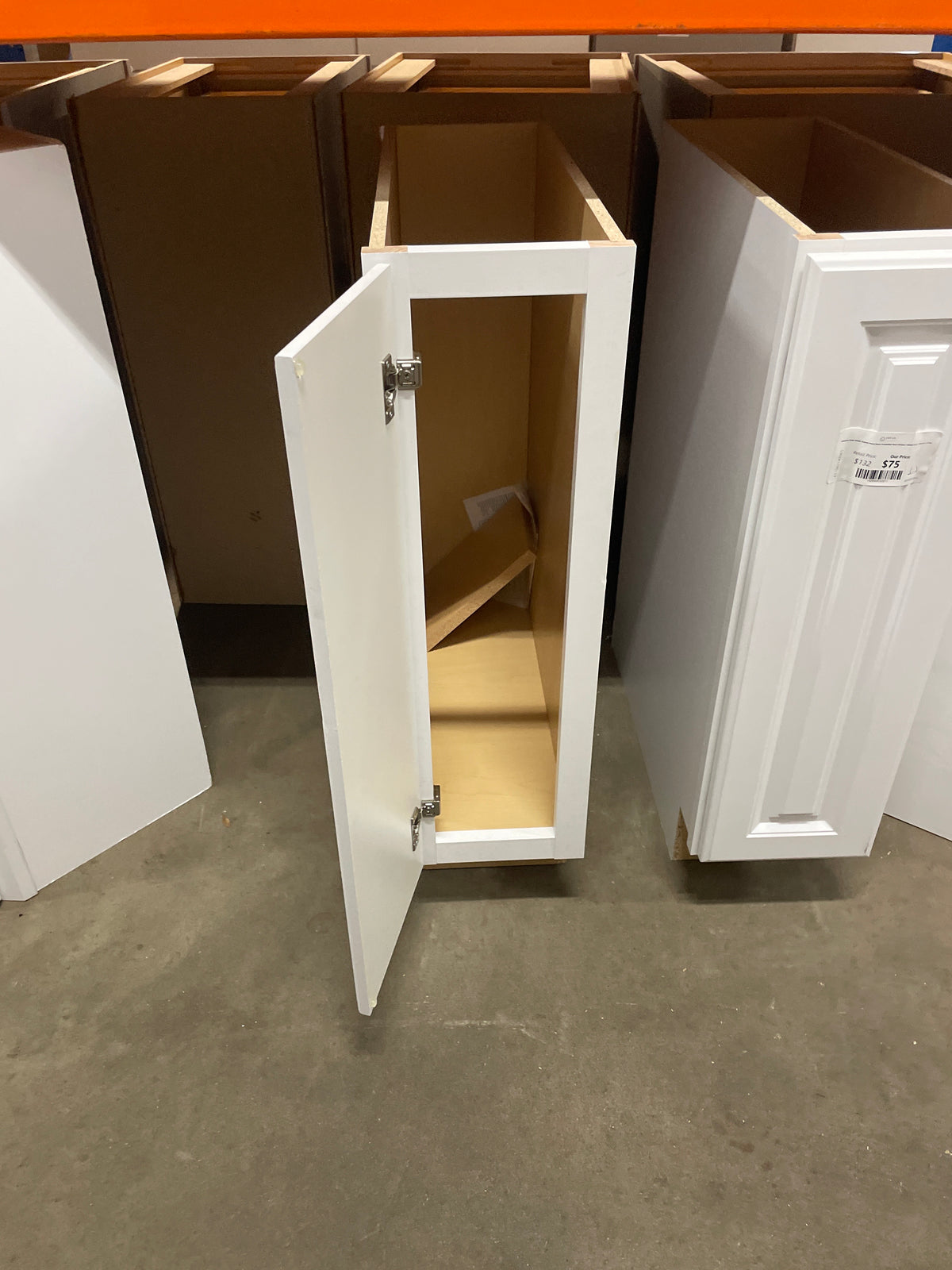 Hampton Satin White Raised Panel Stock Assembled Base Kitchen Cabinet (9 in. x 34.5 in. x 24 in.)