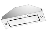 28 in. 900 CFM Convertible Insert Range Hood in Stainless Steel and White Glass with LED Lights