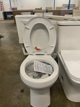 Wall-Hung Round Toilet Bowl Only in. White, Seat Included