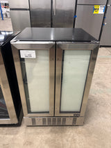 Dual Zone 24 in. Built-In 18-Bottle and 58 Can Wine and Beverage Cooler Fridge with French Doors - Stainless Steel