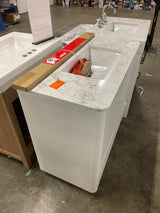 Tamsin 36 in. W x 19 in. D x 35 in. H Single Sink Bath Vanity in White with White Round Corner Engineered Marble Top