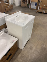 Everdean 25 in. W x 19 in. D x 34 in. H Single Sink Freestanding Bath Vanity in White with White Cultured Marble Top