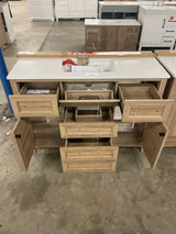 Hanna 48 in. W x 19 in. D x 34 in. H Single Sink Bath Vanity in Weathered Tan with White Engineered Stone Top