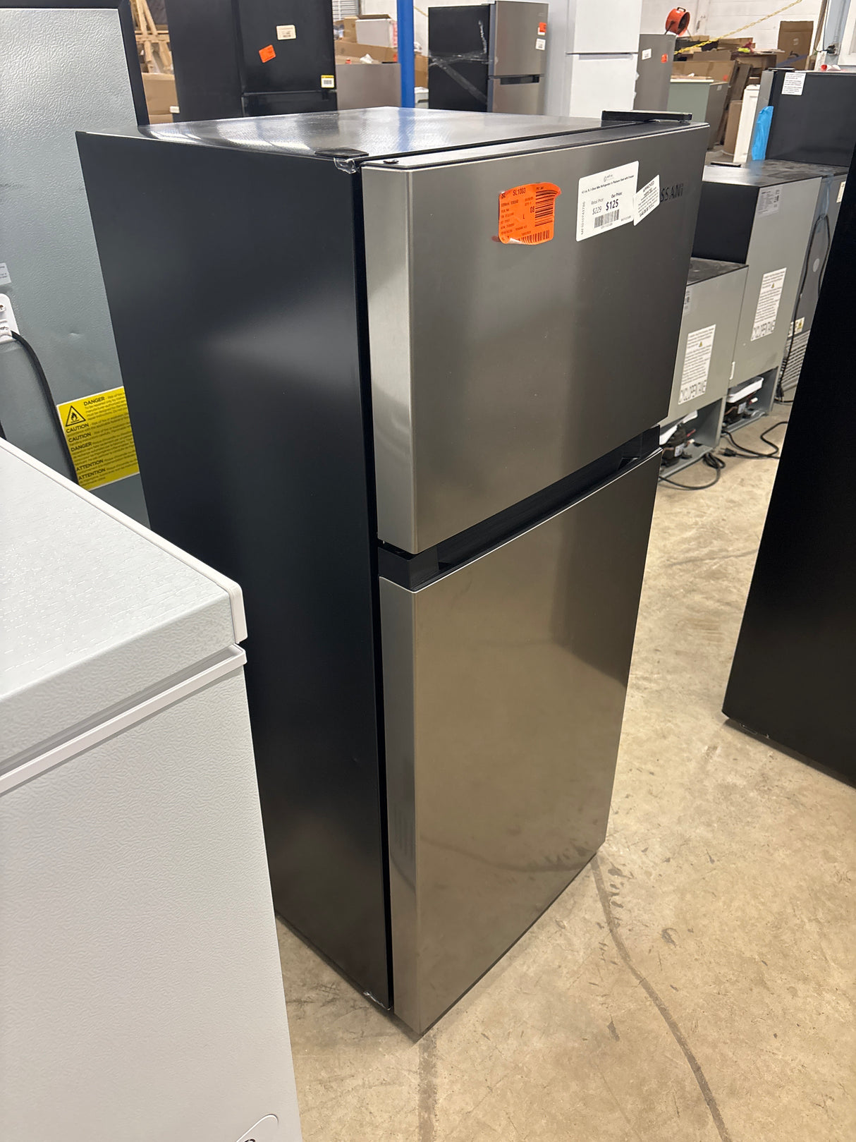 4.5 cu. ft. 2-Door Mini Refrigerator in Platinum Steel with Freezer