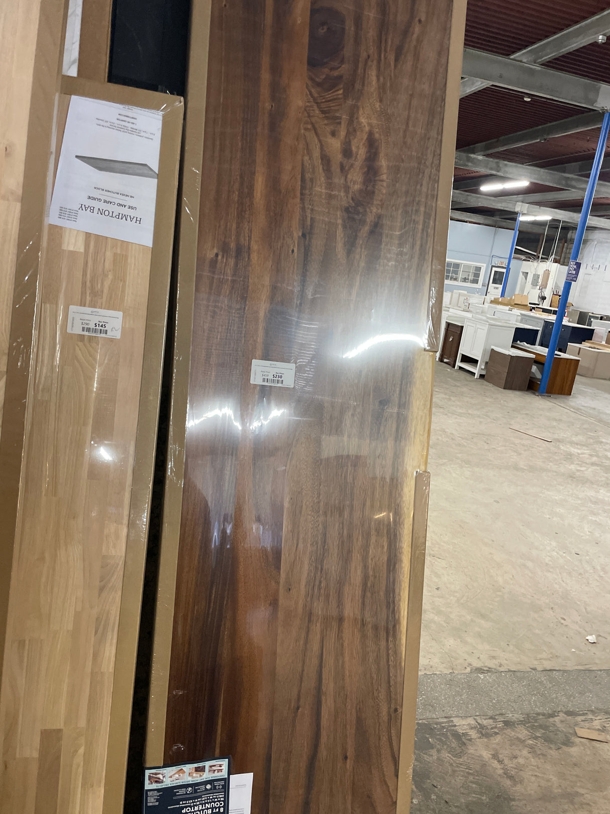 8 ft. L x 25 in. D Finished Saman Solid Wood Butcher Block Countertop in with Live Edge