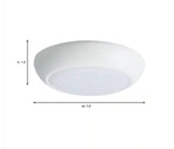 CLD 7 In. White Flush Mount with Frosted Glass Shade