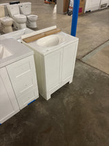 Oakley 25 in. Single Sink White Bath Vanity with White Cultured Marble Top (Assembled)