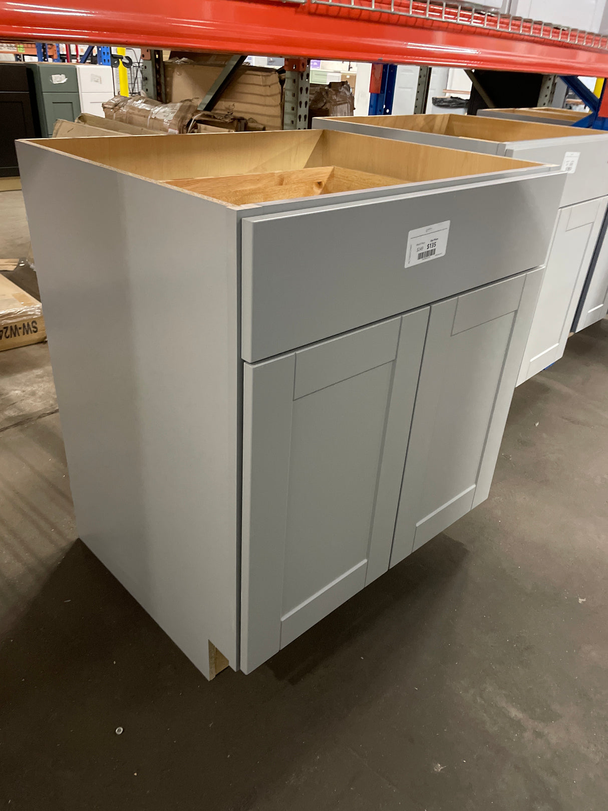 Shaker Dove Gray Stock Assembled Base Kitchen Cabinet with Ball-Bearing Drawer Glides (30 in. x 34.5 in. x 24 in.)