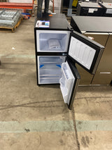 3.5 cu. ft. Mini Refrigerator in Silver with Freezer, 2-Door, 7 Level Thermostat and Removable Shelves