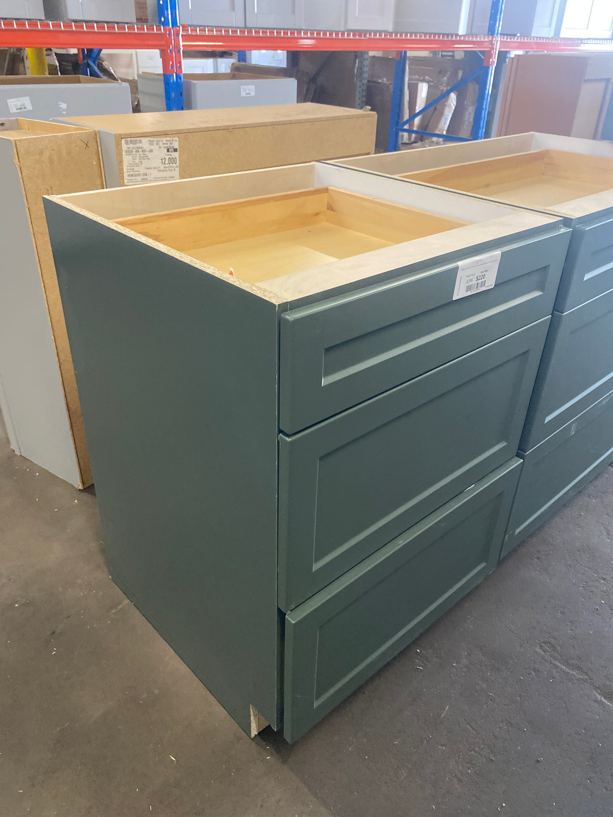 Designer Series Melvern 24 in. W x 24 in. D x 34.5 in. H Assembled Shaker Drawer Base Kitchen Cabinet in Forest