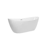 Timeless Home 72 in. L x 31.5 in. W x 28 in. H Oval Acrylic Flatbottom Non-Whirlpool Bathtub in Glossy White