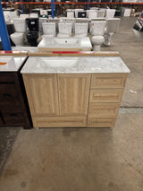 Tobana 42 in. W x 19 in. D x 34.5 in. H Bath Vanity in Weathered Tan with White Cultured Marble Top