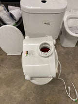 Rear Outlet Macerating 2-Piece 1.0/1.6 GPF Dual Flush Round Toilet, with 0.8 HP Macerating Pump in White