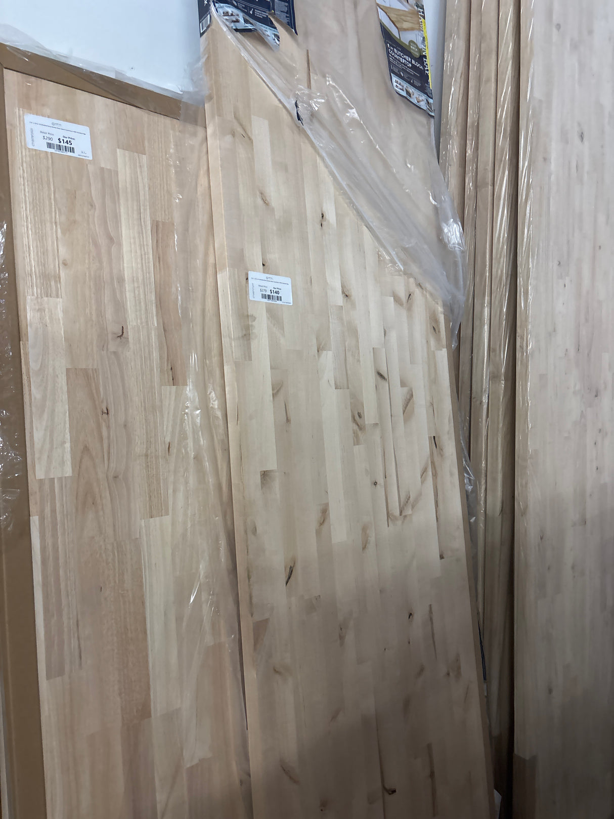 8 ft. L x 25 in. D Unfinished Birch Butcher Block Countertop in With Standard Edge
