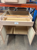 36 in. W x 24 in. D x 34.5 in. H Assembled Base Kitchen Cabinet in Unfinished with Recessed Panel