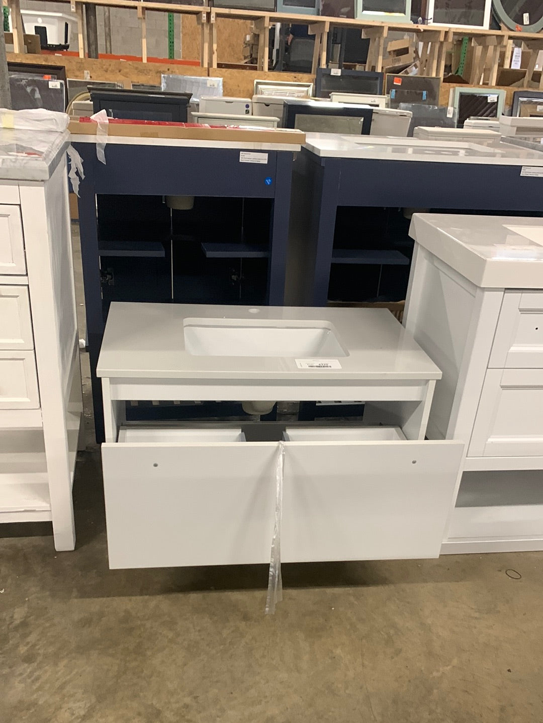 Timeless Home 30 in. W Single Bath Vanity in White with Quartz Vanity Top in Ivory with White Basin