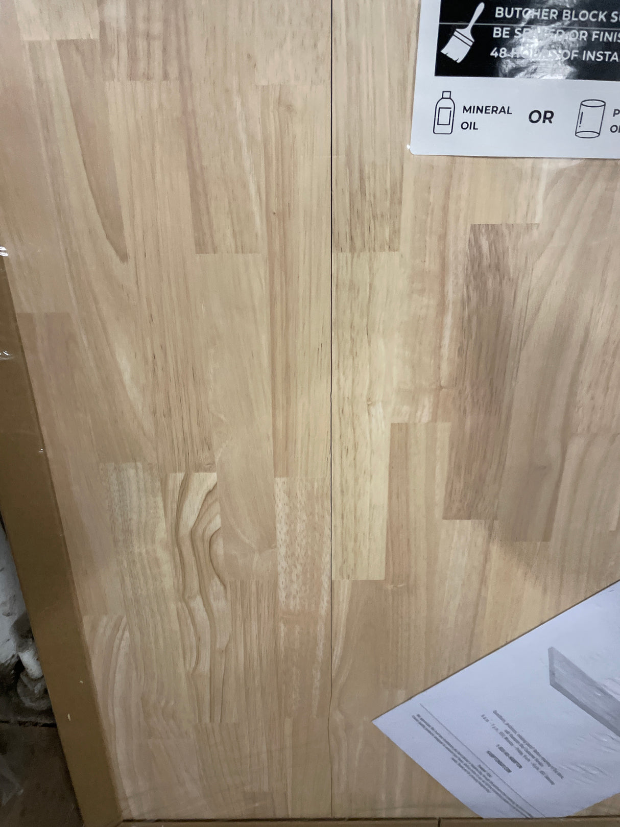 4 ft. L x 25 in. D Unfinished Hevea Solid Wood Butcher Block Countertop With Square Edge