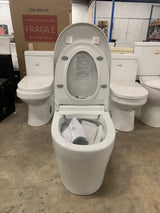 Tankless Elongated Smart Toilet Bidet in White with Auto Flush, Heated Seat, Warm Air Dryer, Bubble Infusion Wash