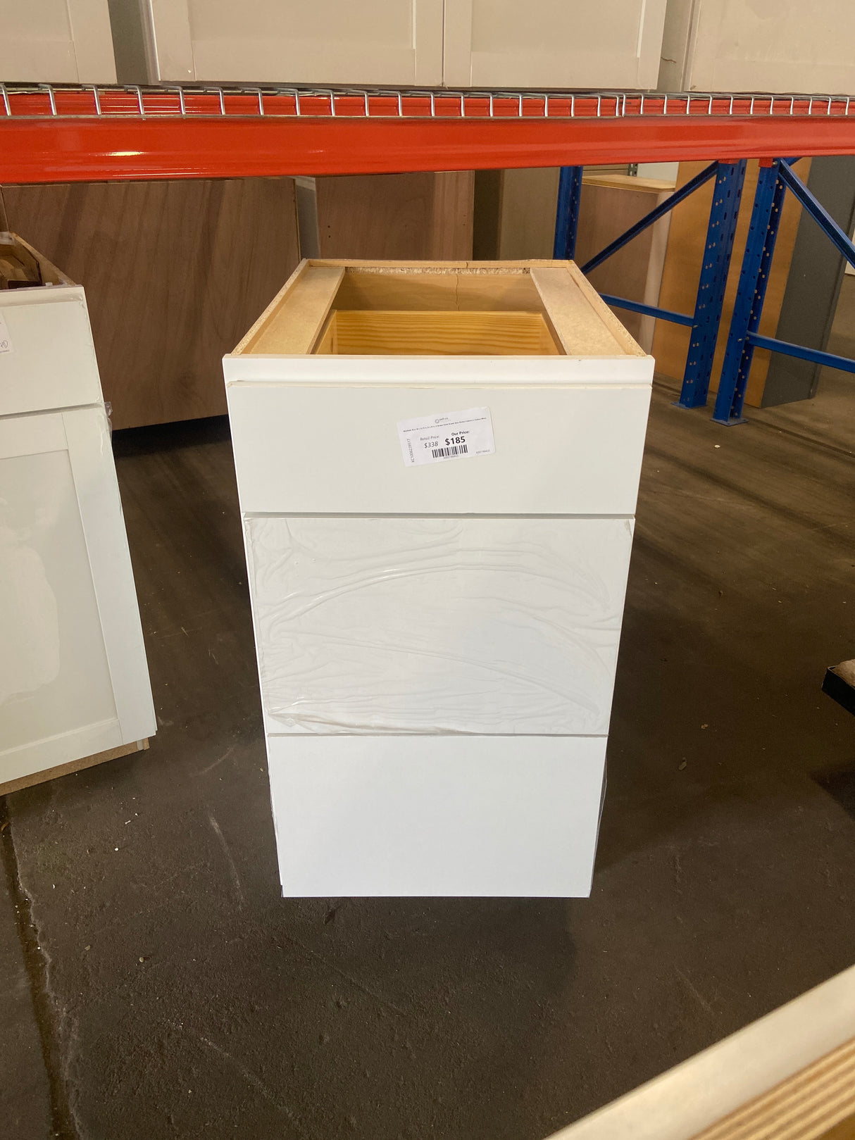 Westfield 18 in. W x 23.75 in. D x 35 in. H Shaker Stock Drawer Base Kitchen Cabinet in Feather White
