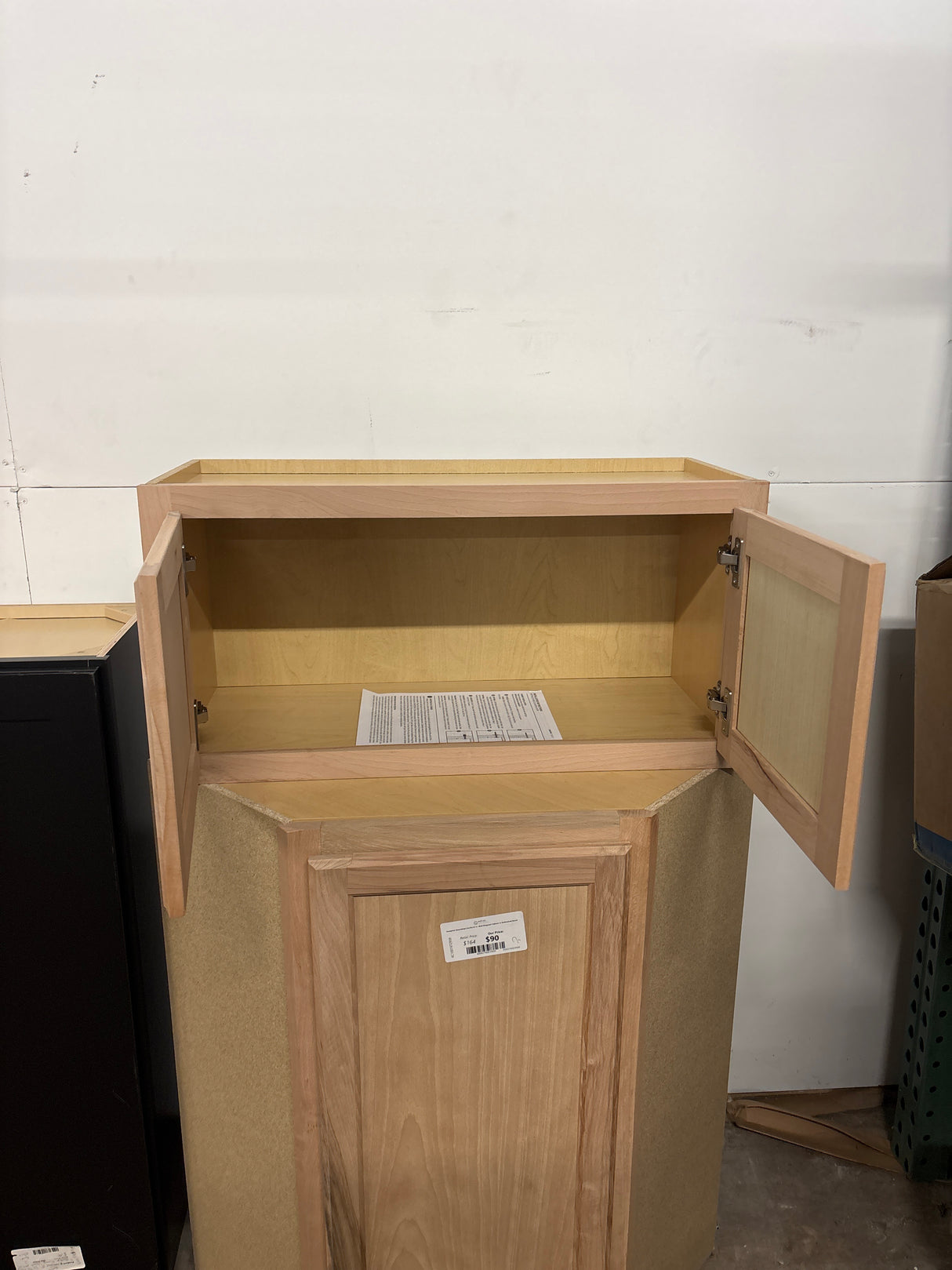 30 in. W x 12 in. D x 15 in. H Assembled Wall Bridge Kitchen Cabinet in Unfinished with Recessed Panel