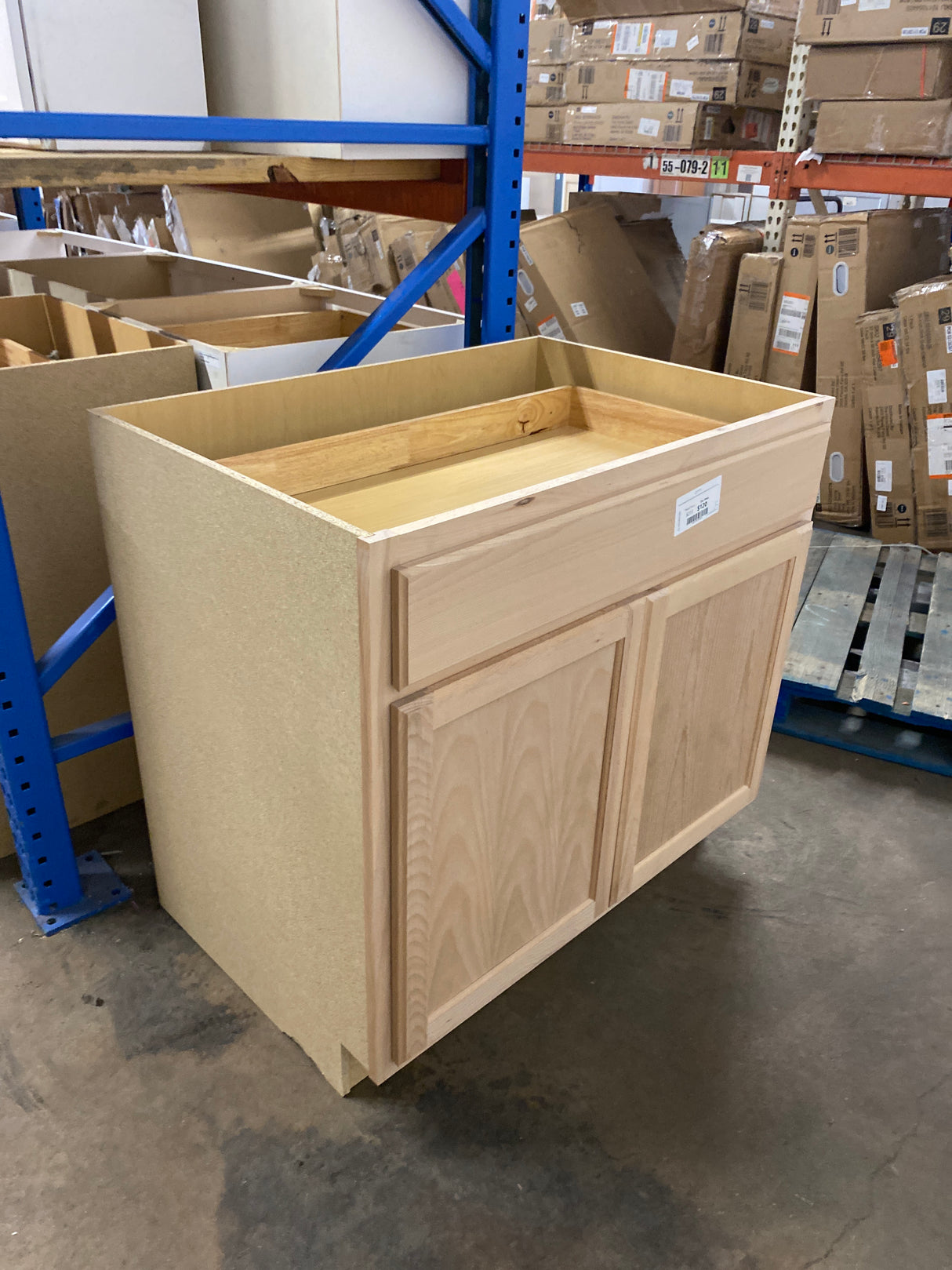 Hampton Unfinished Beech Recessed Panel Stock Assembled Base Kitchen Cabinet (36 in. x 34.5 in. x 24 in.)