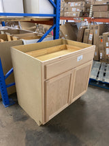 Hampton Unfinished Beech Recessed Panel Stock Assembled Base Kitchen Cabinet (36 in. x 34.5 in. x 24 in.)