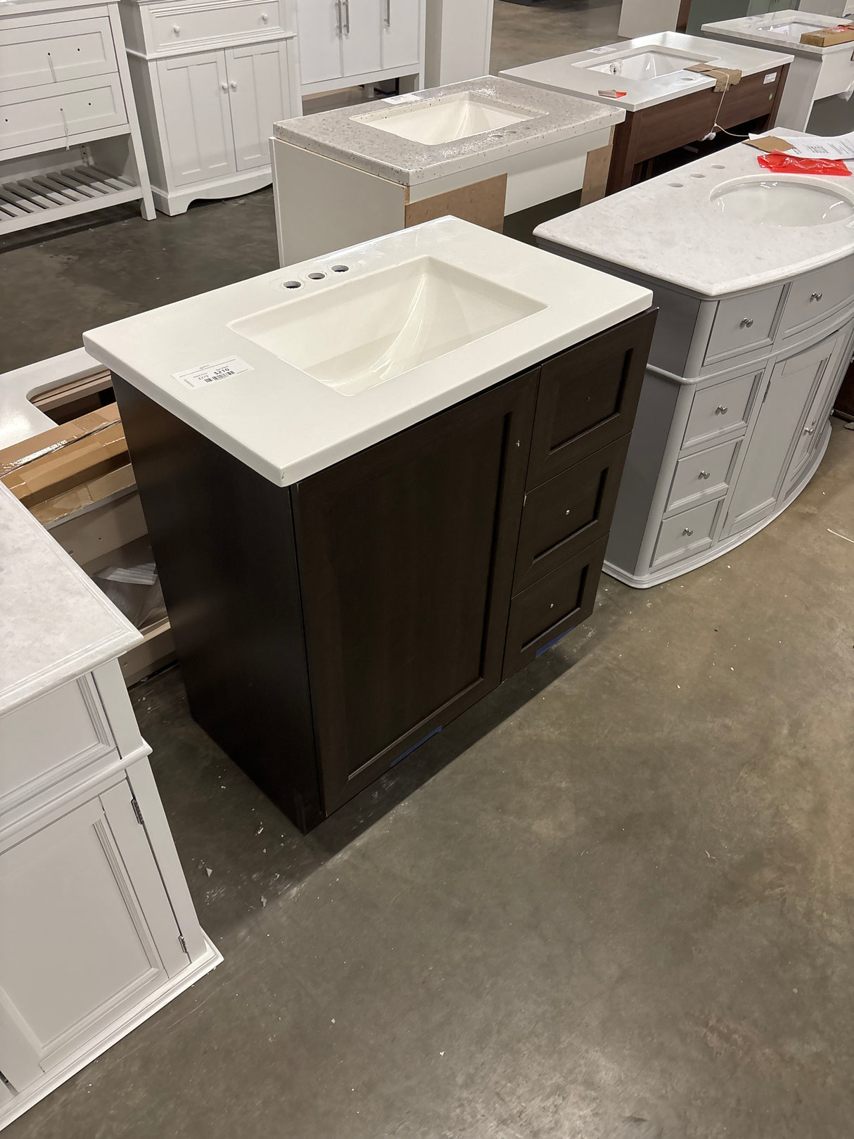 Bannister 31 in. Single Sink Dusk Bath Vanity with White Cultured Marble Top (Assembled)