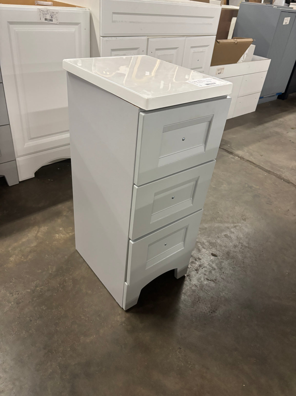 Delridge 12 in. W x 14.5 in. D x 29 in. H Pearl Gray Linen Cabinet