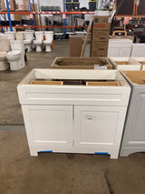 Everdean 37 in. W x 19 in. D x 34 in. H Single Sink Freestanding Bath Vanity in White without Top