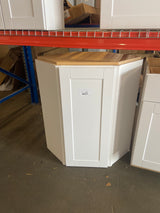 Shaker Satin White Stock Assembled Diagonal Corner Wall Kitchen Cabinet (24 in. x 36 in. x 12 in.)