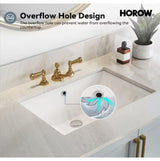 23-5/8 in. Rectangular Glazed Ceramic Undermount Bathroom Vanity Sink in White with Overflow Drain