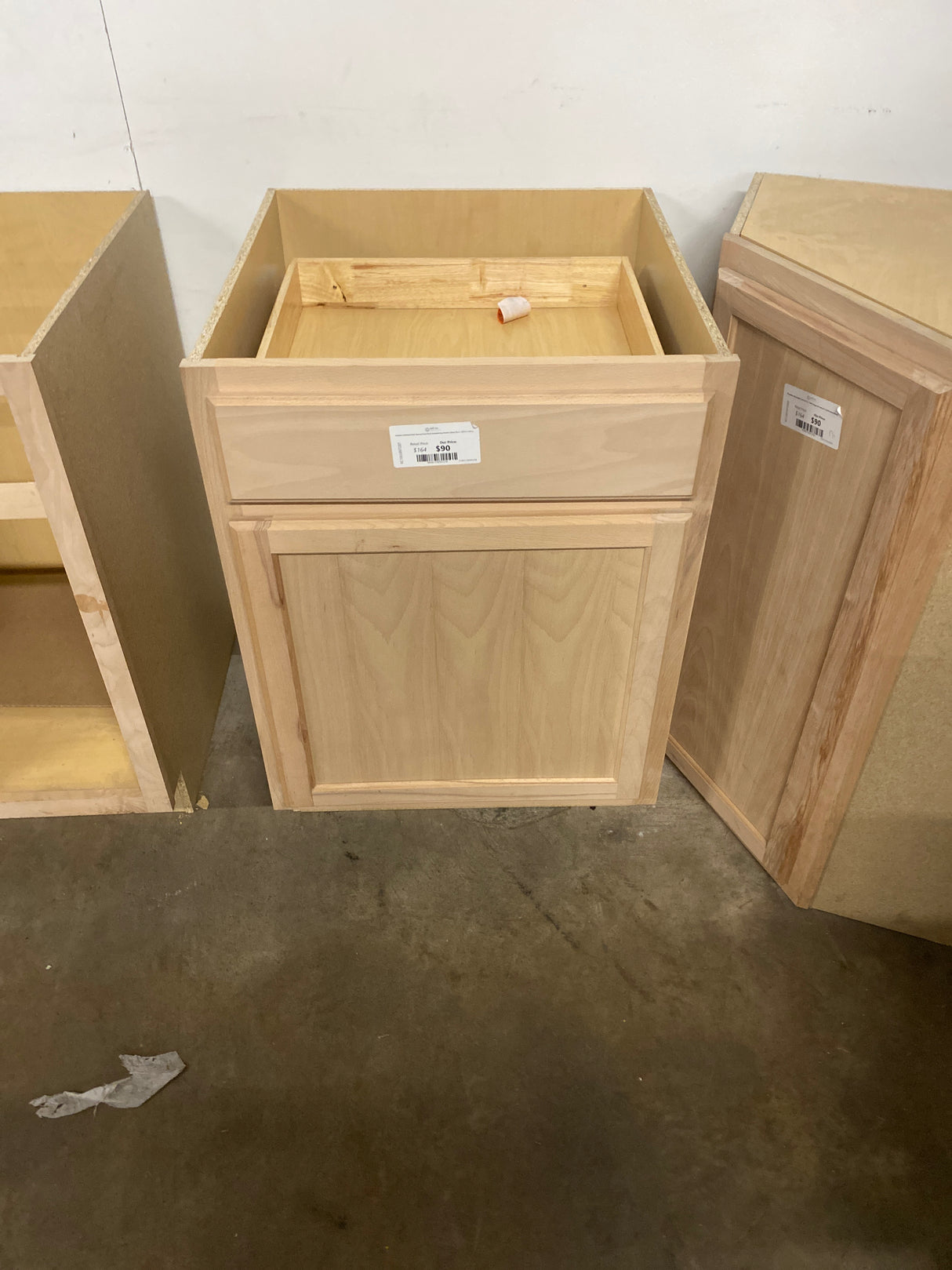 Hampton Unfinished Beech Recessed Panel Stock Assembled Base Kitchen Cabinet (24 in. x 34.5 in. x 24 in.)